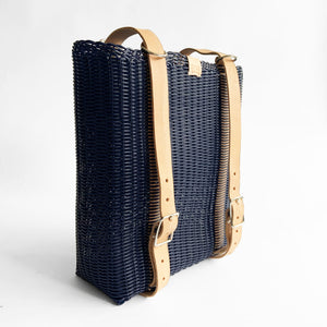 Convertible BackPack, Navy Blue, Leather Straps