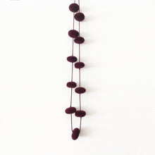 Load image into Gallery viewer, Pompom Necklace, Claret

