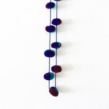 Load image into Gallery viewer, Pompom Necklace, Teal/Purple/Claret
