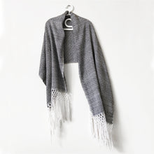 Load image into Gallery viewer, Geometric Shawl, Black &amp; White
