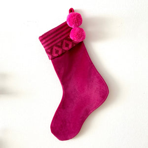 Second-life Stocking, Velvet, Fuchsia/Pink