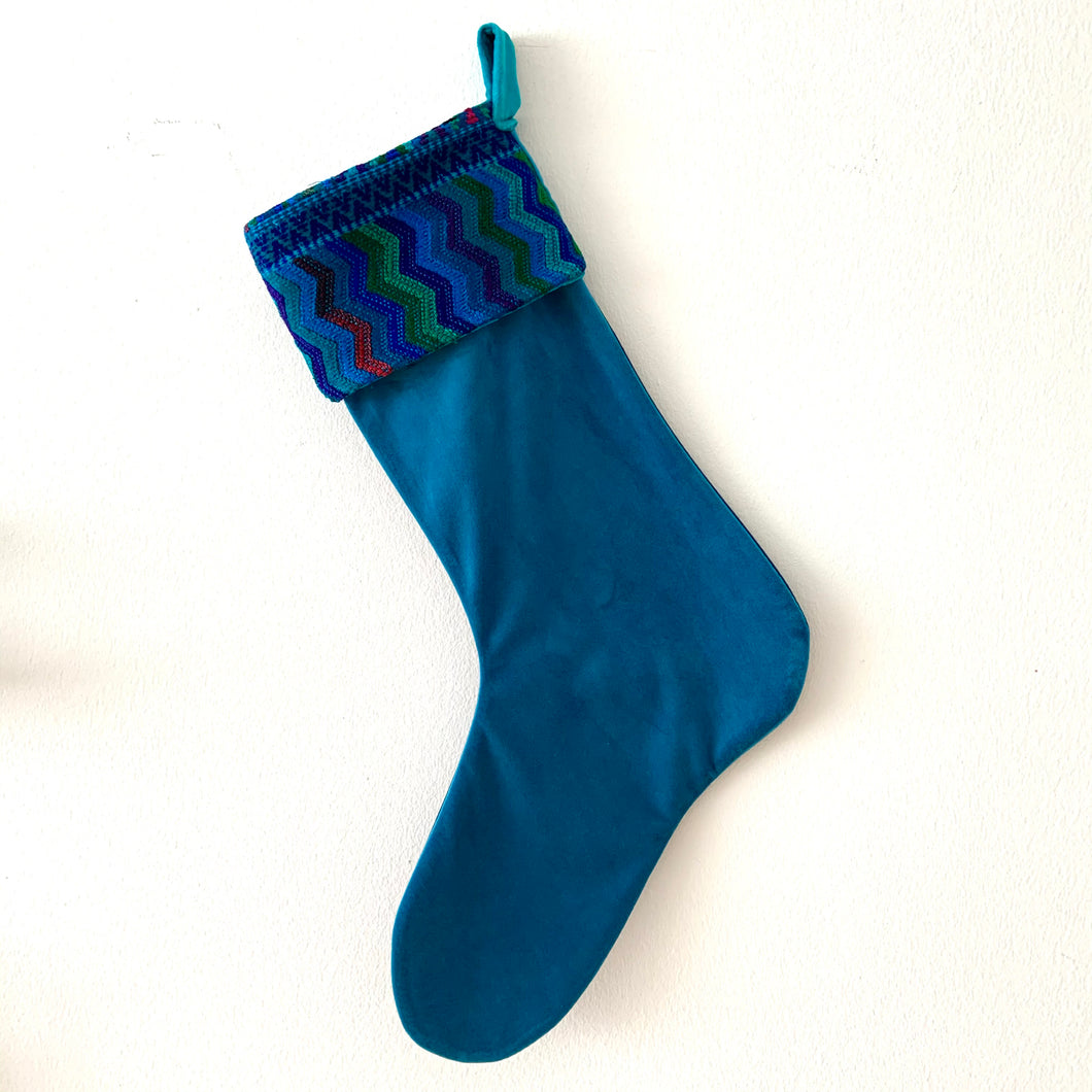 Second-life Stocking, Velvet, Turqouise/Teal or