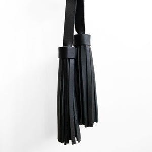 Tassel Pair, Black Leather