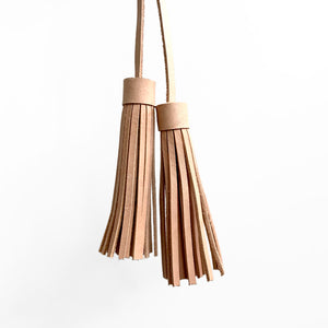 Tassel Pair, Small, Natural Leather