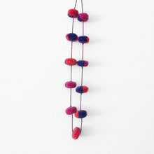 Load image into Gallery viewer, Pompom Necklace, Tangerine/Violet/Pink

