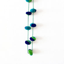 Load image into Gallery viewer, Pompom Necklace, Turquoise/Indigo/Green
