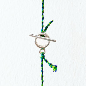 Pompom Necklace, Turquoise/Indigo/Lime
